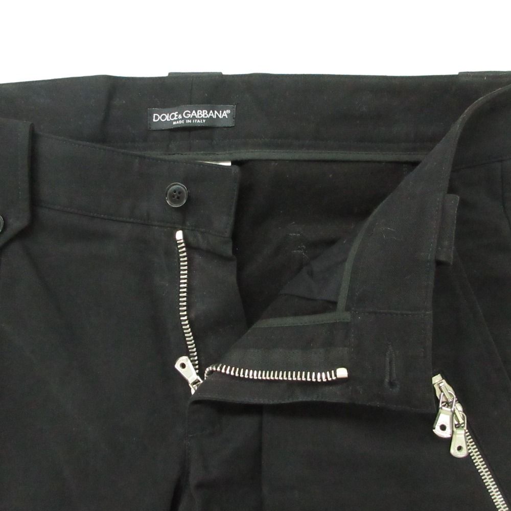 Dolce & Gabbana Side Zip Pants Cotton Black 48 — view 5