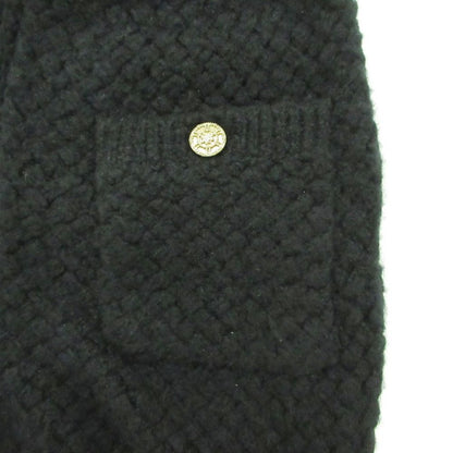 Chanel Knit Shorts CC Logo Gold Button Black — view 4