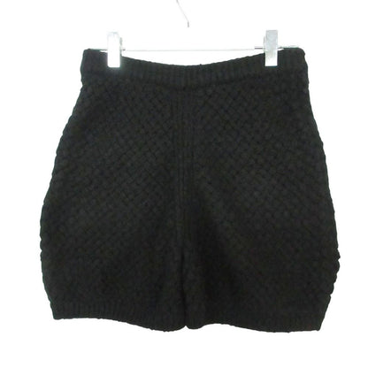 Chanel Knit Shorts CC Logo Gold Button Black — view 2