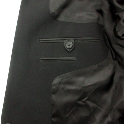 Balenciaga Adidas Side Sleeve Stripe Oversize Tailored Jacket Blue Leather — view 9