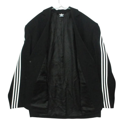 Balenciaga Adidas Side Sleeve Stripe Oversize Tailored Jacket Blue Leather — view 8