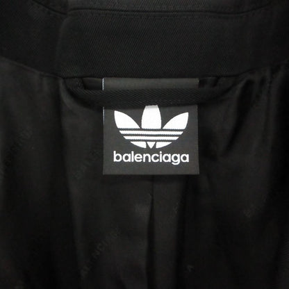 Balenciaga Adidas Side Sleeve Stripe Oversize Tailored Jacket Blue Leather — view 5