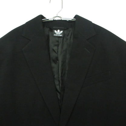 Balenciaga Adidas Side Sleeve Stripe Oversize Tailored Jacket Blue Leather — view 3
