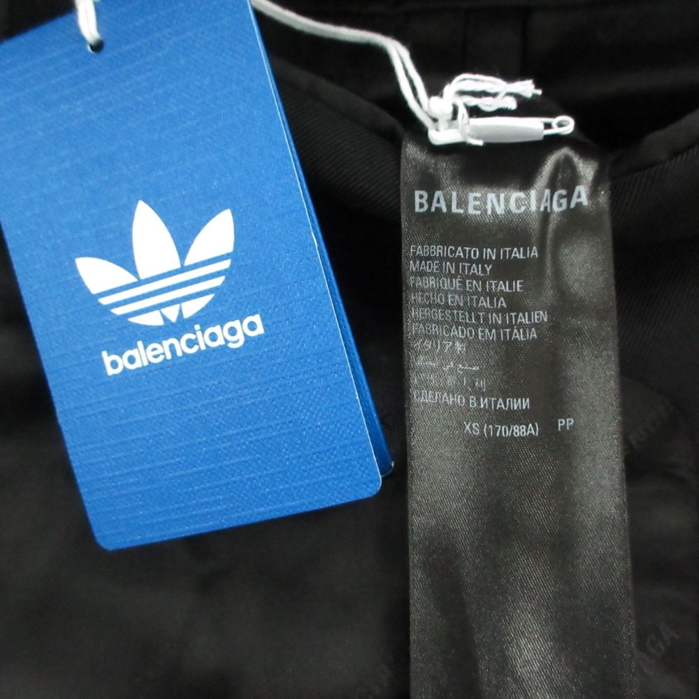 Balenciaga Adidas Side Sleeve Stripe Oversize Tailored Jacket Blue Leather — view 6