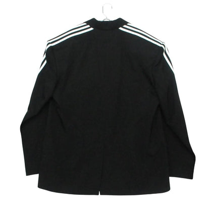 Balenciaga Adidas Side Sleeve Stripe Oversize Tailored Jacket Blue Leather — view 2