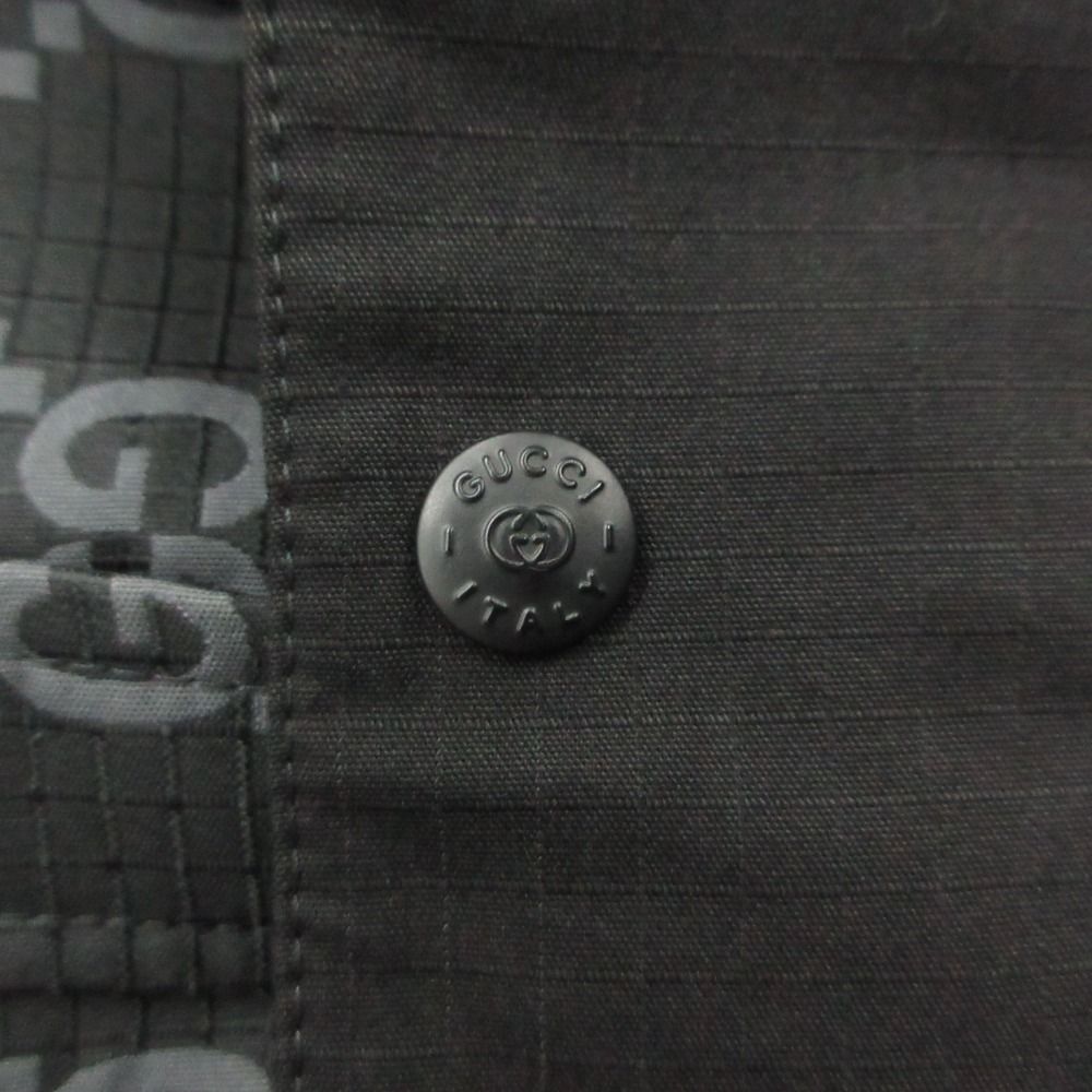 Gucci GG Ripstop Nylon Jacket Reversible Interlocking Leather Patch Black 50 — view 9