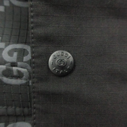 Gucci GG Ripstop Nylon Jacket Reversible Interlocking Leather Patch Black 50 — view 9