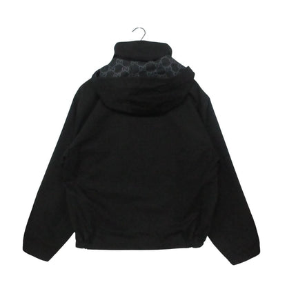 Gucci GG Ripstop Nylon Jacket Reversible Interlocking Leather Patch Black 50 — view 5