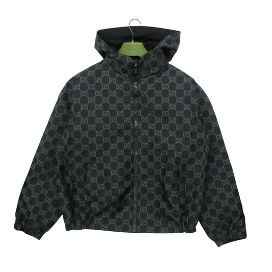 Gucci GG Ripstop Nylon Jacket Reversible Interlocking Leather Patch Black 50