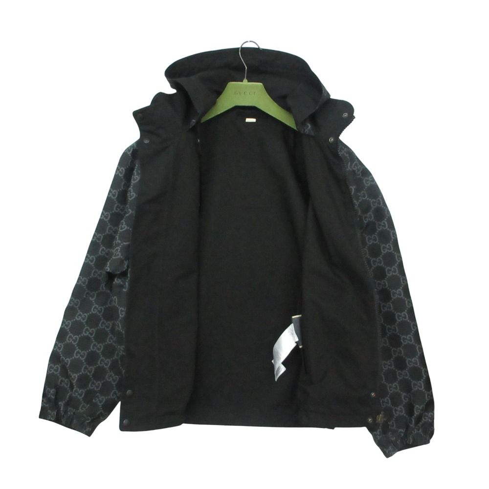 Gucci GG Ripstop Nylon Jacket Reversible Interlocking Leather Patch Black 50 — view 3