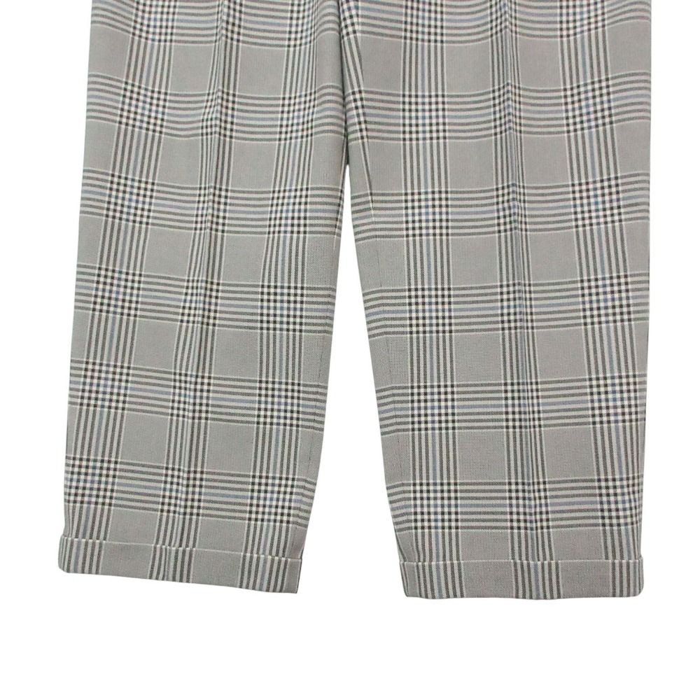 Gucci Pants Trousers 3 Tuck Pleated Glen Plaid Roll Up Gray 50 — view 5