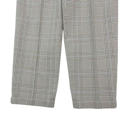 Gucci Pants Trousers 3 Tuck Pleated Glen Plaid Roll Up Gray 50 — view 5