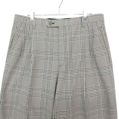 Gucci Pants Trousers 3 Tuck Pleated Glen Plaid Roll Up Gray 50 — view 4
