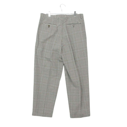 Gucci Pants Trousers 3 Tuck Pleated Glen Plaid Roll Up Gray 50 — view 2
