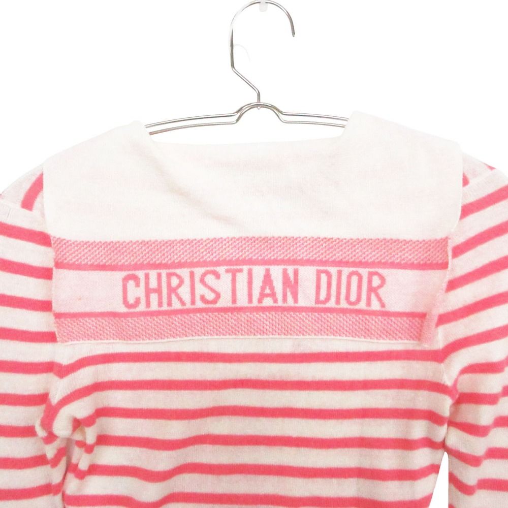 Dior Sera Color Knit Long Sleeve Pullover Logo Border Pattern Linen Cashmere — view 3