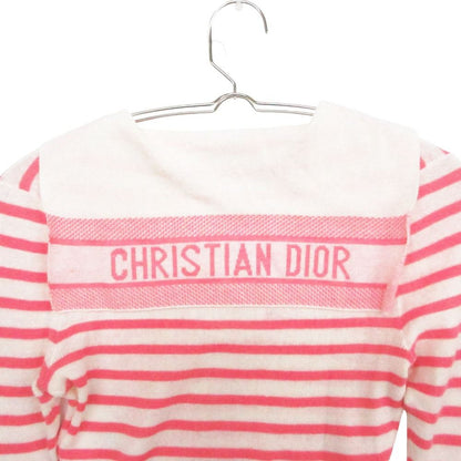Dior Sera Color Knit Long Sleeve Pullover Logo Border Pattern Linen Cashmere — view 3