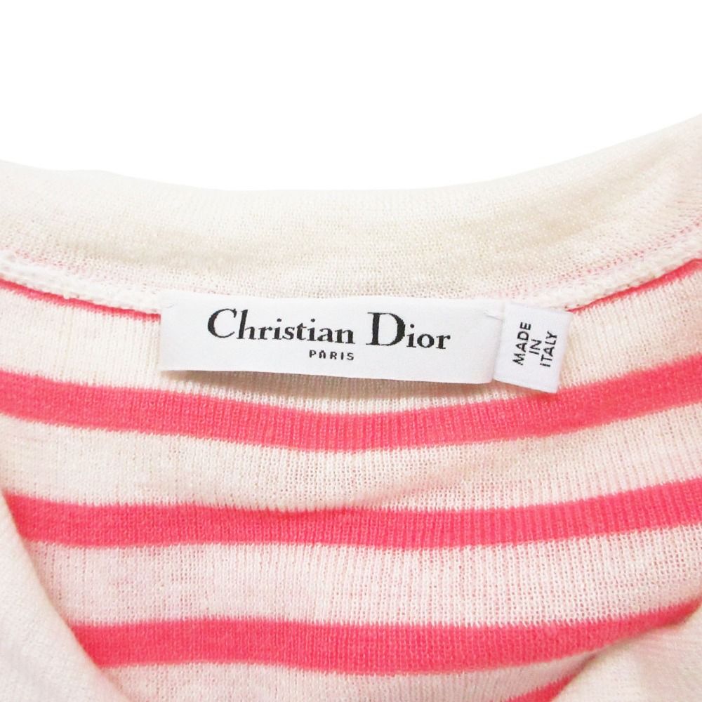Dior Sera Color Knit Long Sleeve Pullover Logo Border Pattern Linen Cashmere — view 7