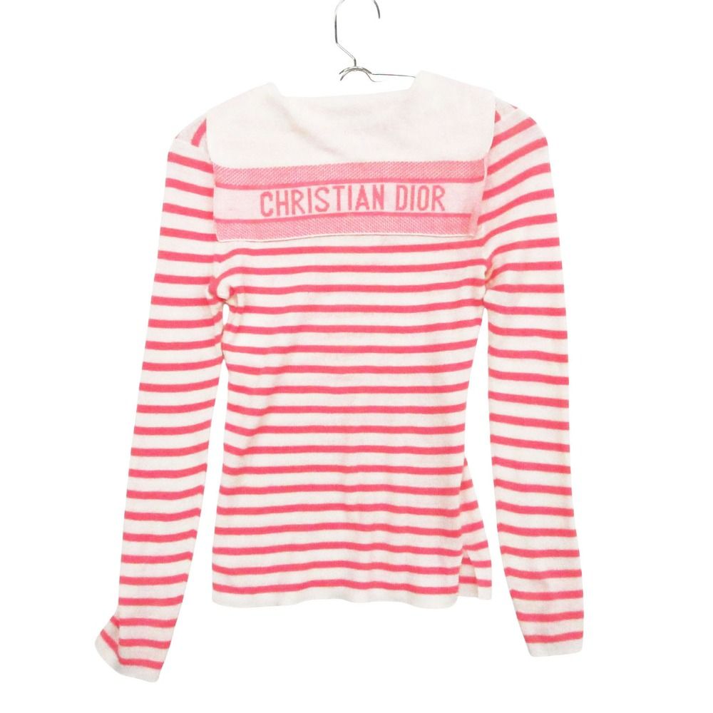 Dior Sera Color Knit Long Sleeve Pullover Logo Border Pattern Linen Cashmere — view 2