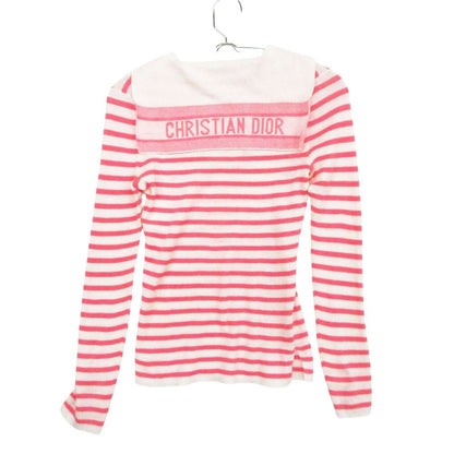 Dior Sera Color Knit Long Sleeve Pullover Logo Border Pattern Linen Cashmere — view 2