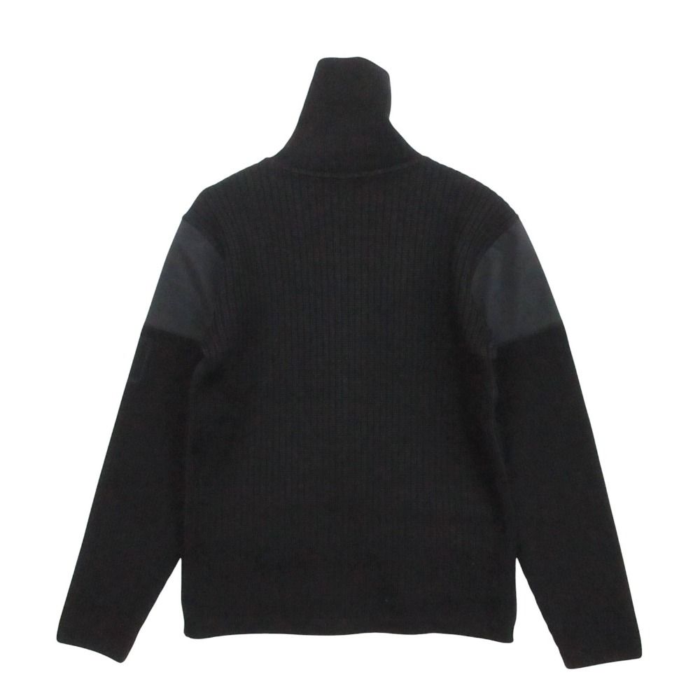 Chanel Knit Jacket High Neck Contrast Zip Up Black 38 — view 2