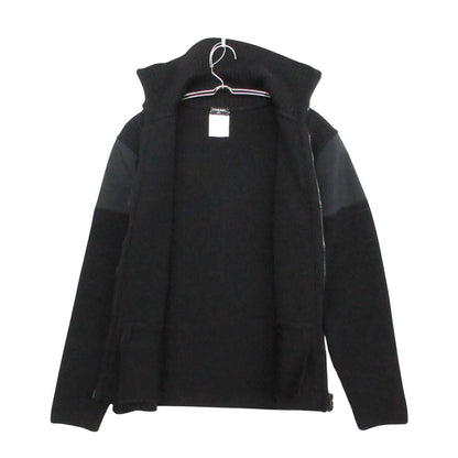 Chanel Knit Jacket High Neck Contrast Zip Up Black 38 — view 3