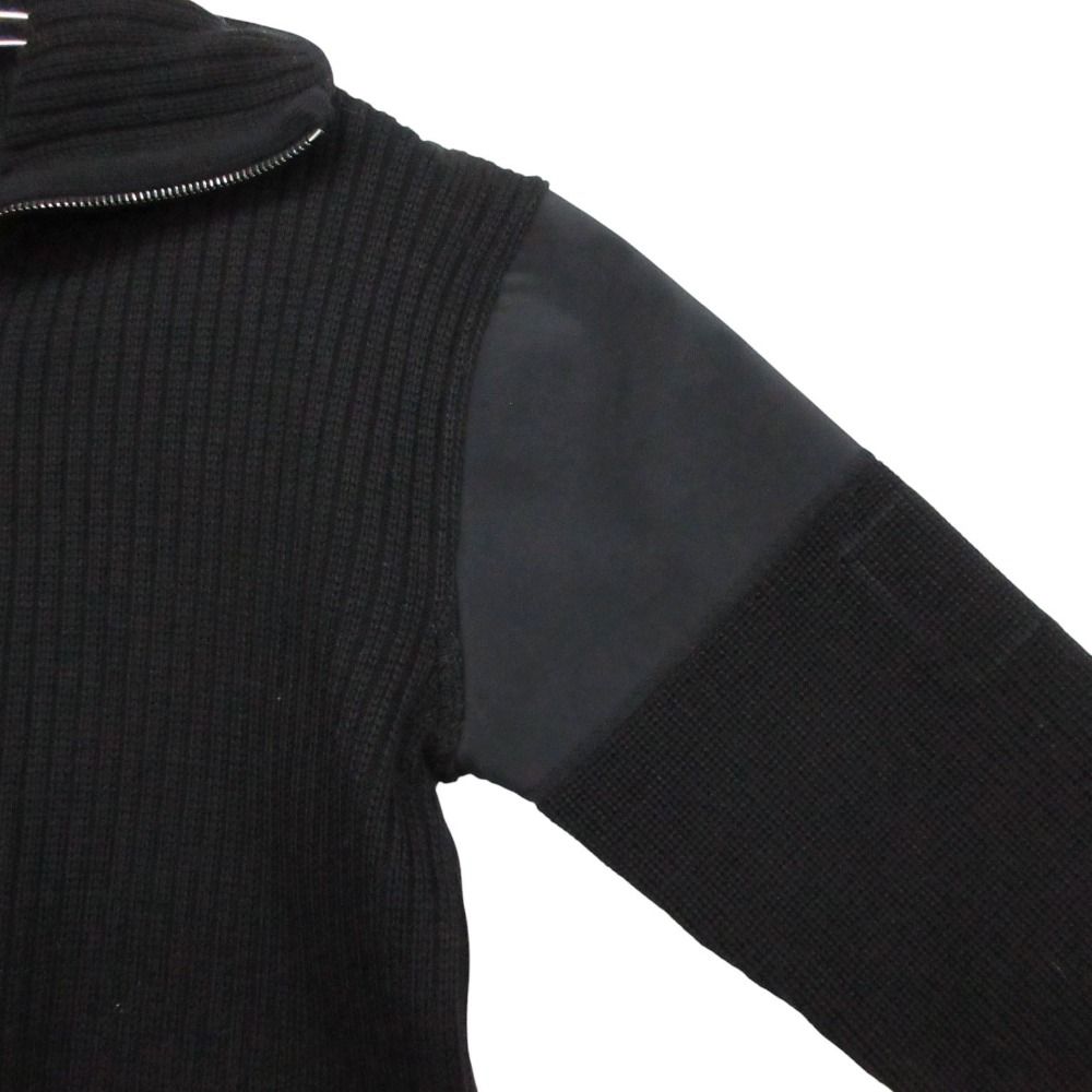 Chanel Knit Jacket High Neck Contrast Zip Up Black 38 — view 5