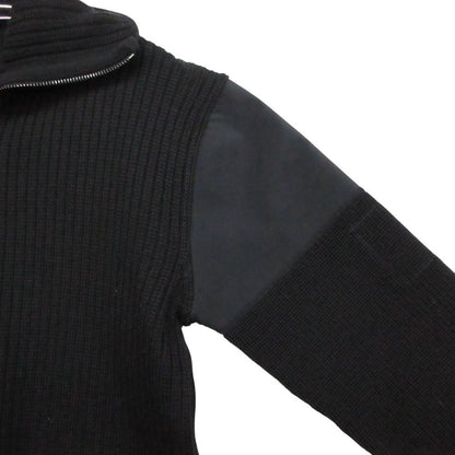 Chanel Knit Jacket High Neck Contrast Zip Up Black 38 — view 5