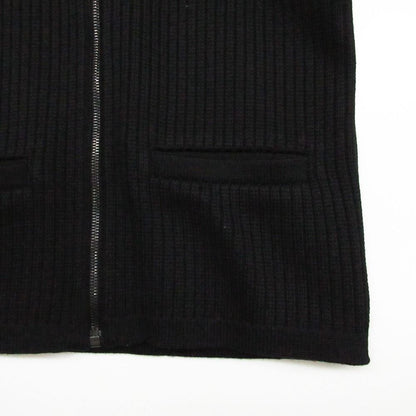 Chanel Knit Jacket High Neck Contrast Zip Up Black 38 — view 6