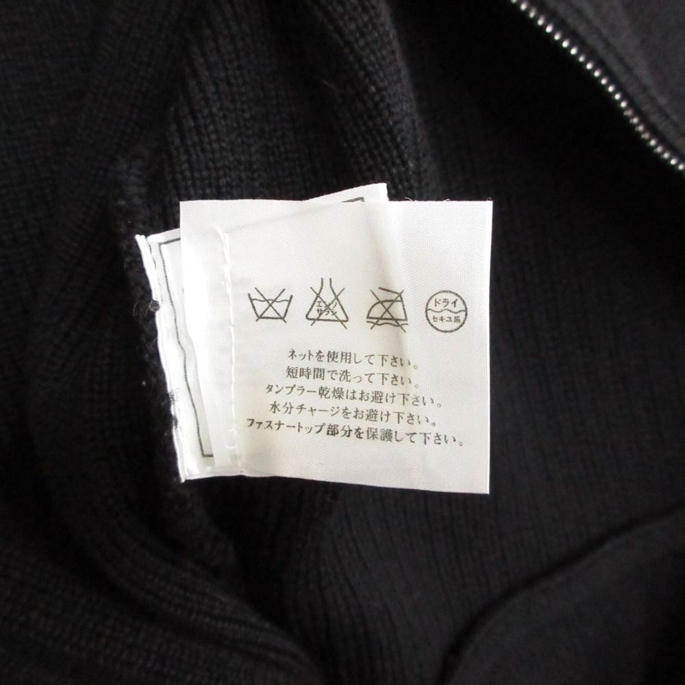 Chanel Knit Jacket High Neck Contrast Zip Up Black 38 — view 9