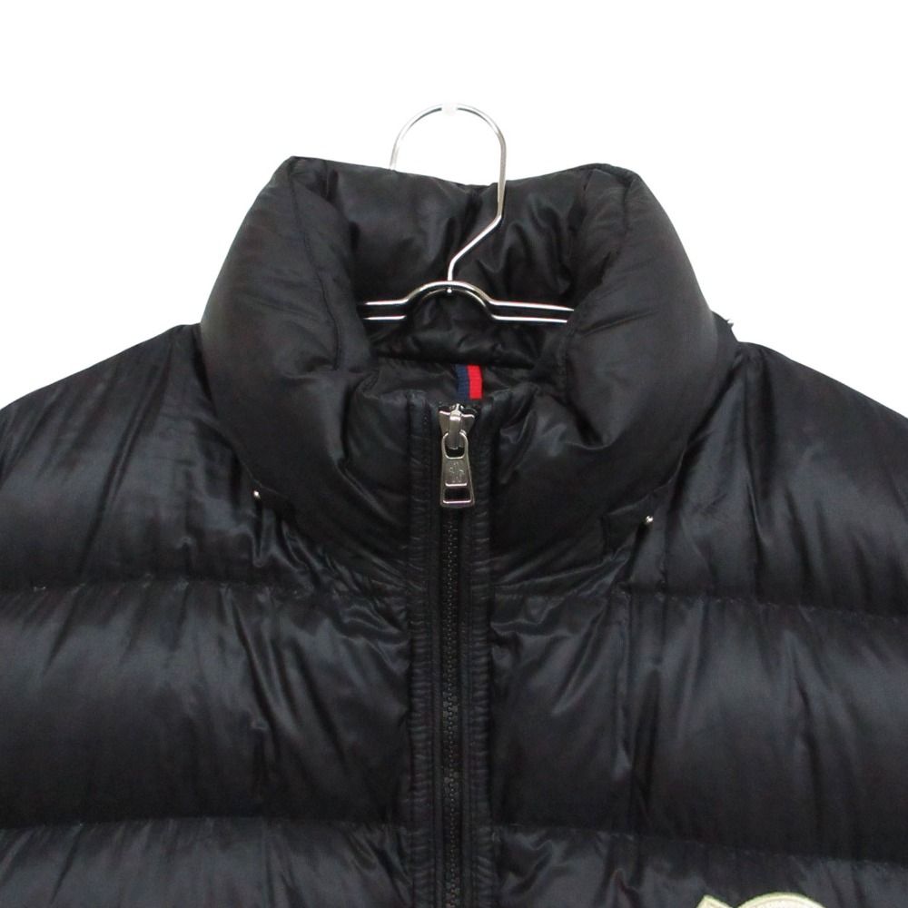 Moncler Bramant Down Jacket Double Logo Patch Nylon Hooded Black — view 4