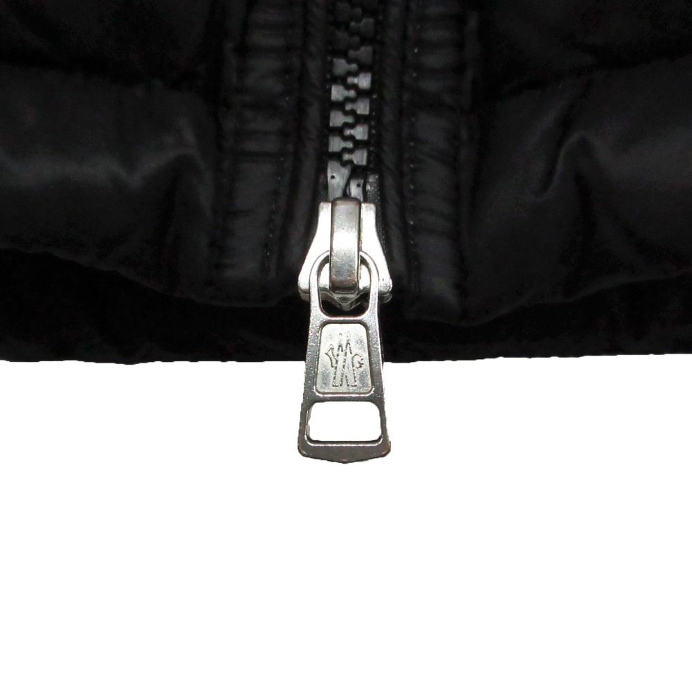 Moncler Bramant Down Jacket Double Logo Patch Nylon Hooded Black — view 7