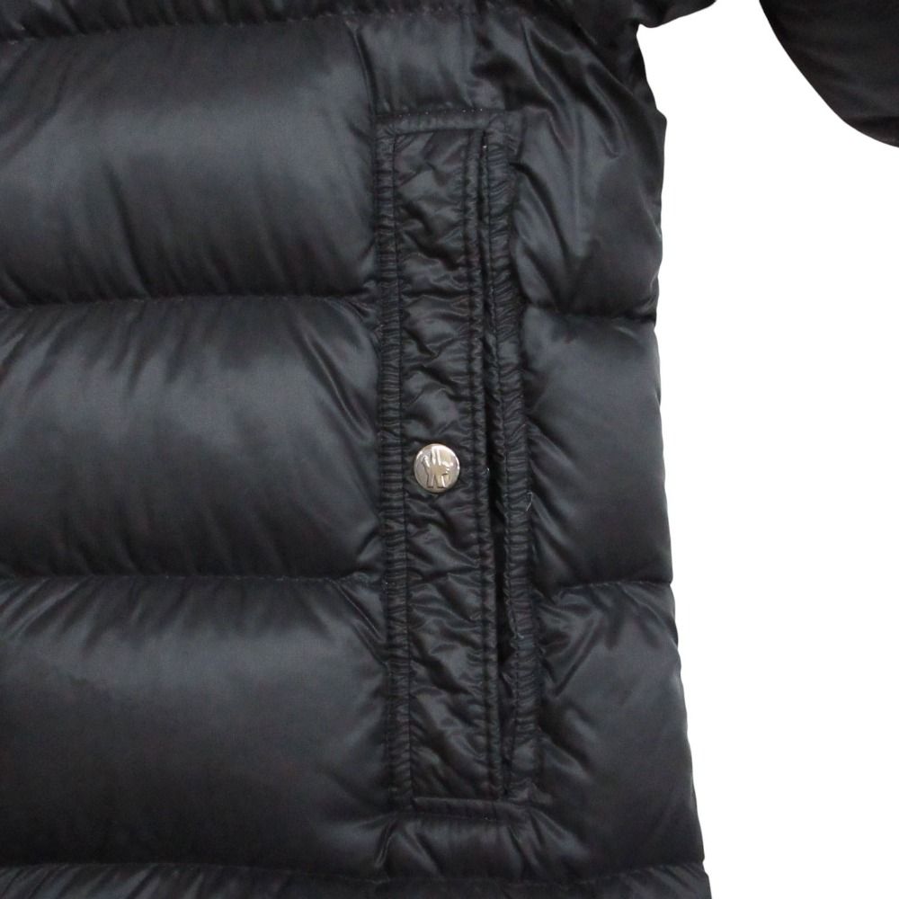 Moncler Bramant Down Jacket Double Logo Patch Nylon Hooded Black — view 6