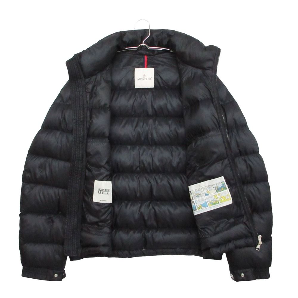Moncler Bramant Down Jacket Double Logo Patch Nylon Hooded Black — view 3