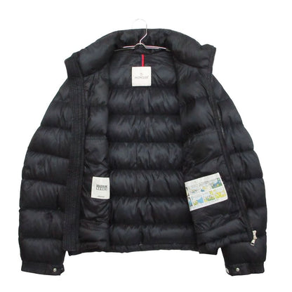 Moncler Bramant Down Jacket Double Logo Patch Nylon Hooded Black — view 3