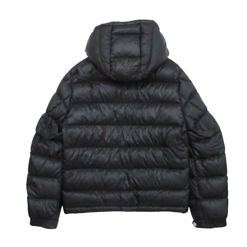 Moncler Bramant Down Jacket Double Logo Patch Nylon Hooded Black — view 2