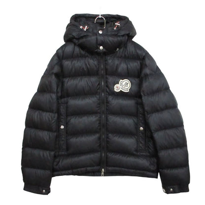 Moncler Bramant Down Jacket Double Logo Patch Nylon Hooded Black