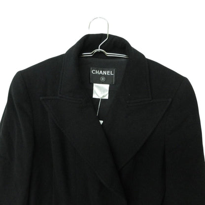Chanel Coat Cashmere Double Breasted Long Below Knee Length Black — view 4