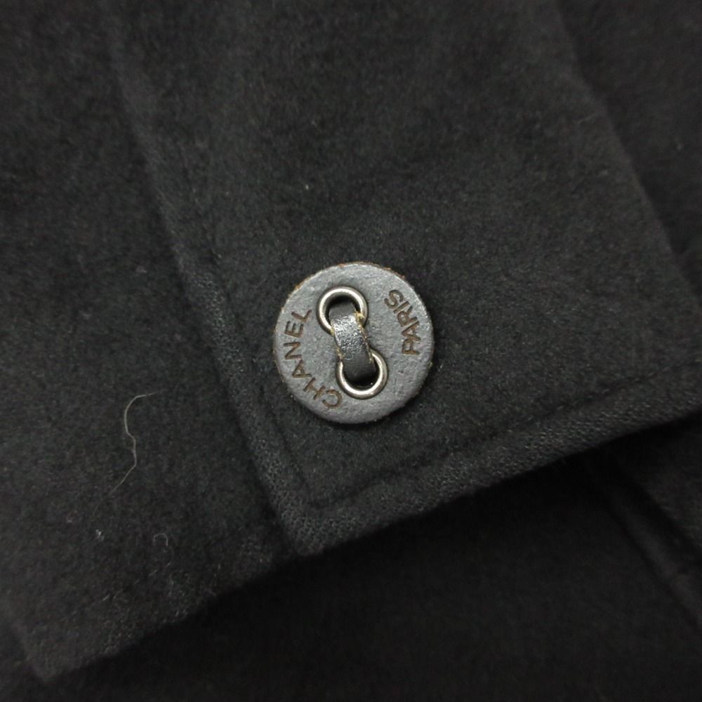Chanel Coat Cashmere Double Breasted Long Below Knee Length Black — view 6