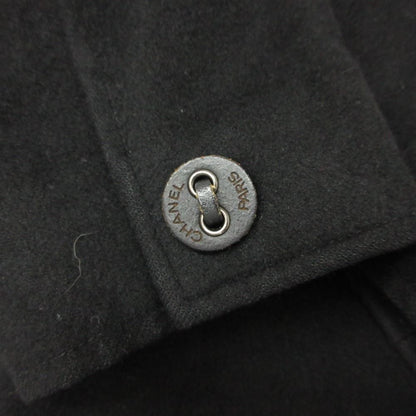 Chanel Coat Cashmere Double Breasted Long Below Knee Length Black — view 6