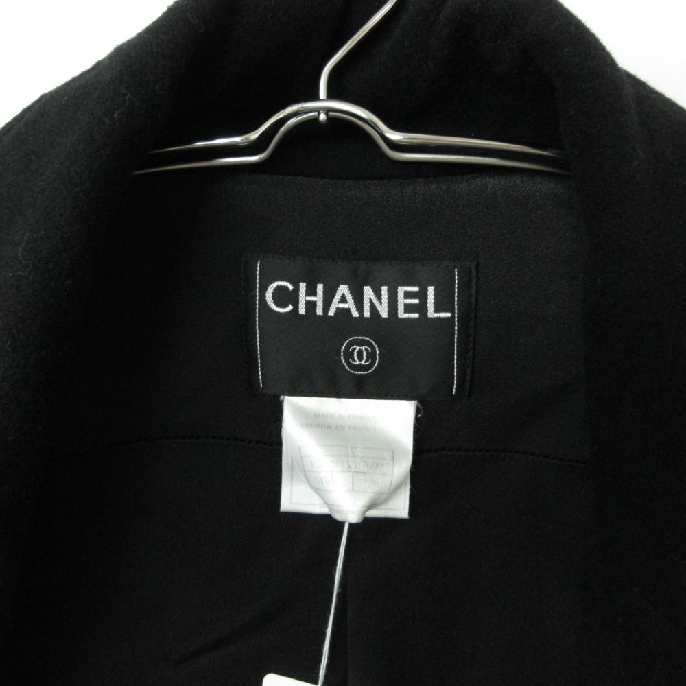 Chanel Coat Cashmere Double Breasted Long Below Knee Length Black — view 7