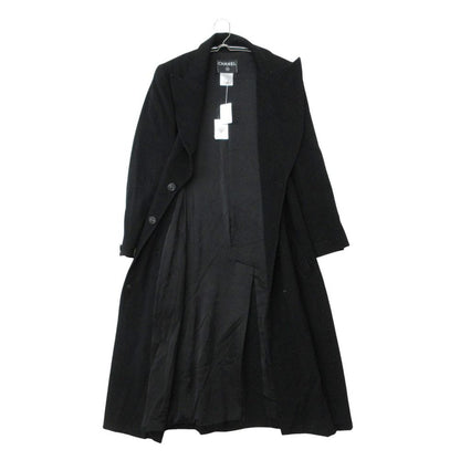 Chanel Coat Cashmere Double Breasted Long Below Knee Length Black — view 3