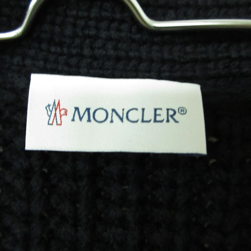 Moncler Gilet Down Vest Long Length Sleeveless Knit Switch Wool Logo — view 4