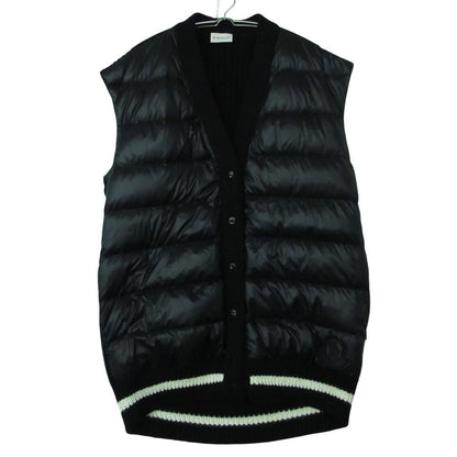 Moncler Gilet Down Vest Long Length Sleeveless Knit Switch Wool Logo