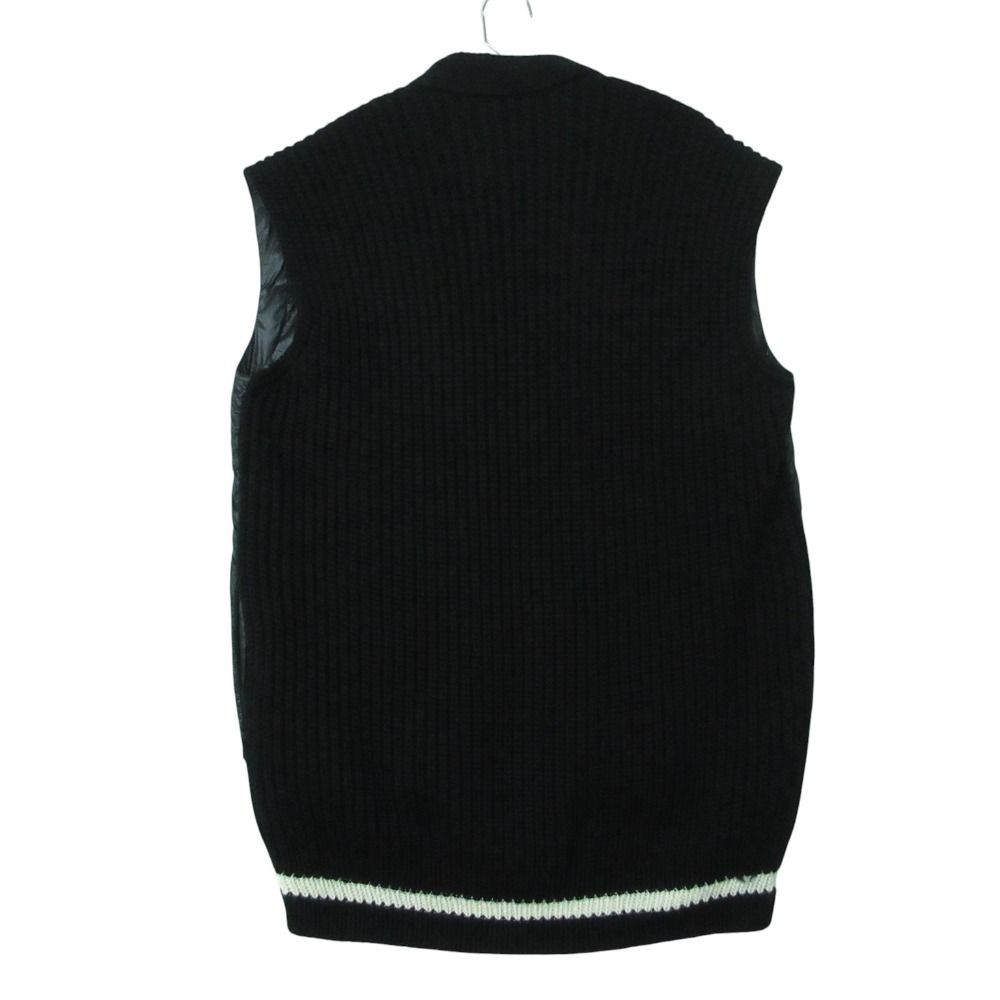 Moncler Gilet Down Vest Long Length Sleeveless Knit Switch Wool Logo — view 2