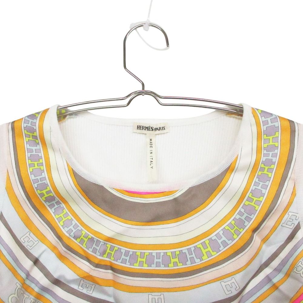 Hermes by Martin Margiela Era Ensemble Twill Lane Cardigan Sleeveless Knit Silk — view 7