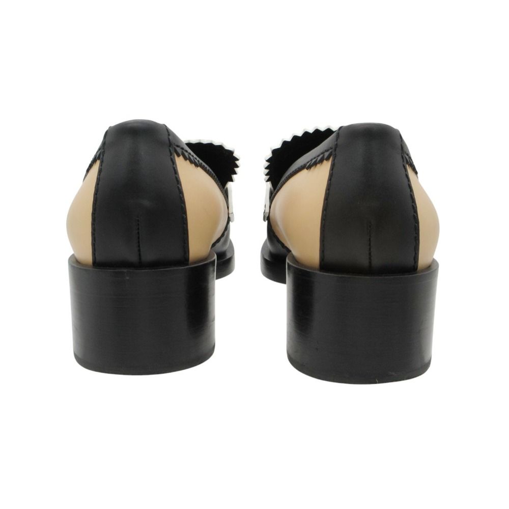 Chanel Loafers CC Logo Leather Calfskin Shoes Bicolor Black 38c — view 5