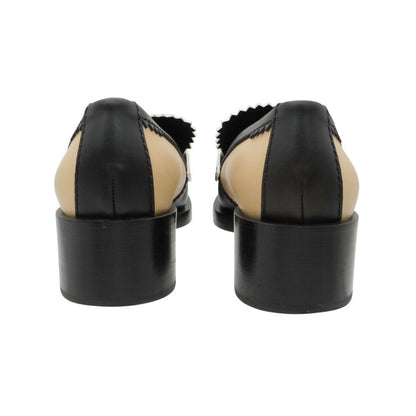 Chanel Loafers CC Logo Leather Calfskin Shoes Bicolor Black 38c — view 5