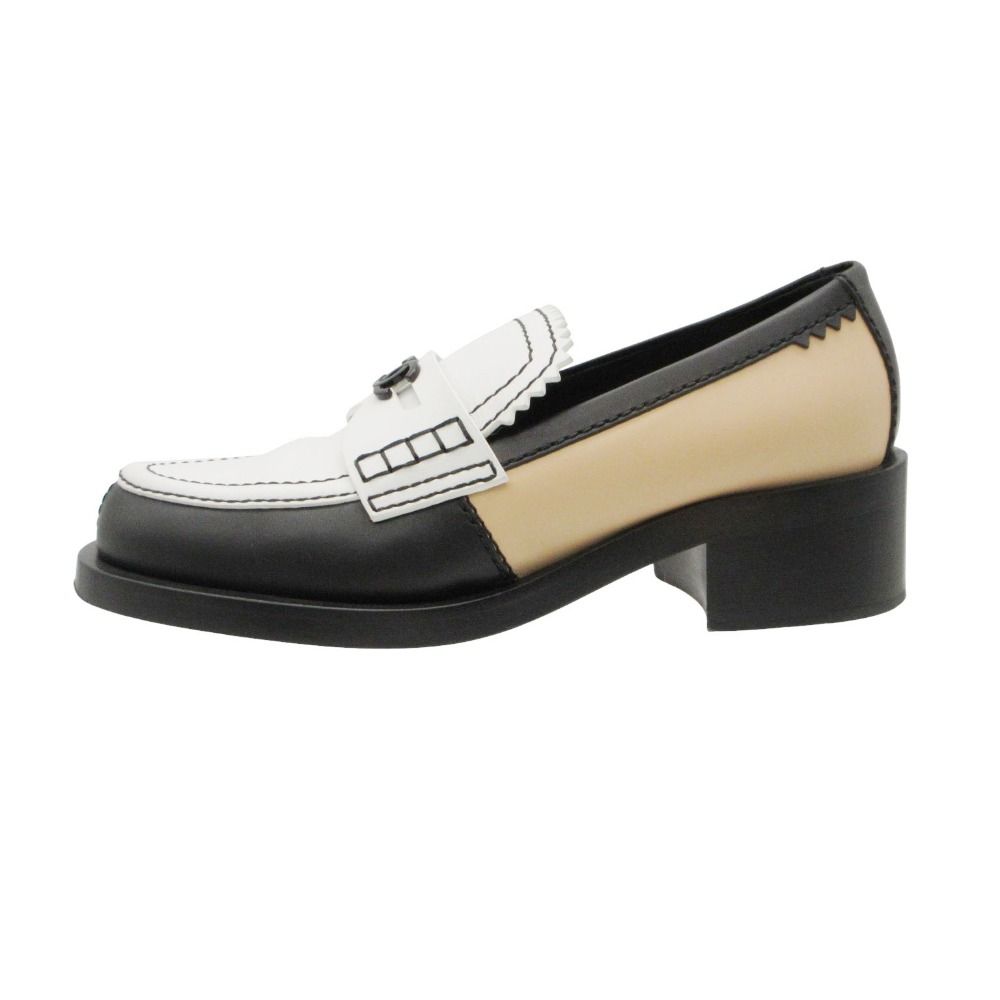 Chanel Loafers CC Logo Leather Calfskin Shoes Bicolor Black 38c — view 2