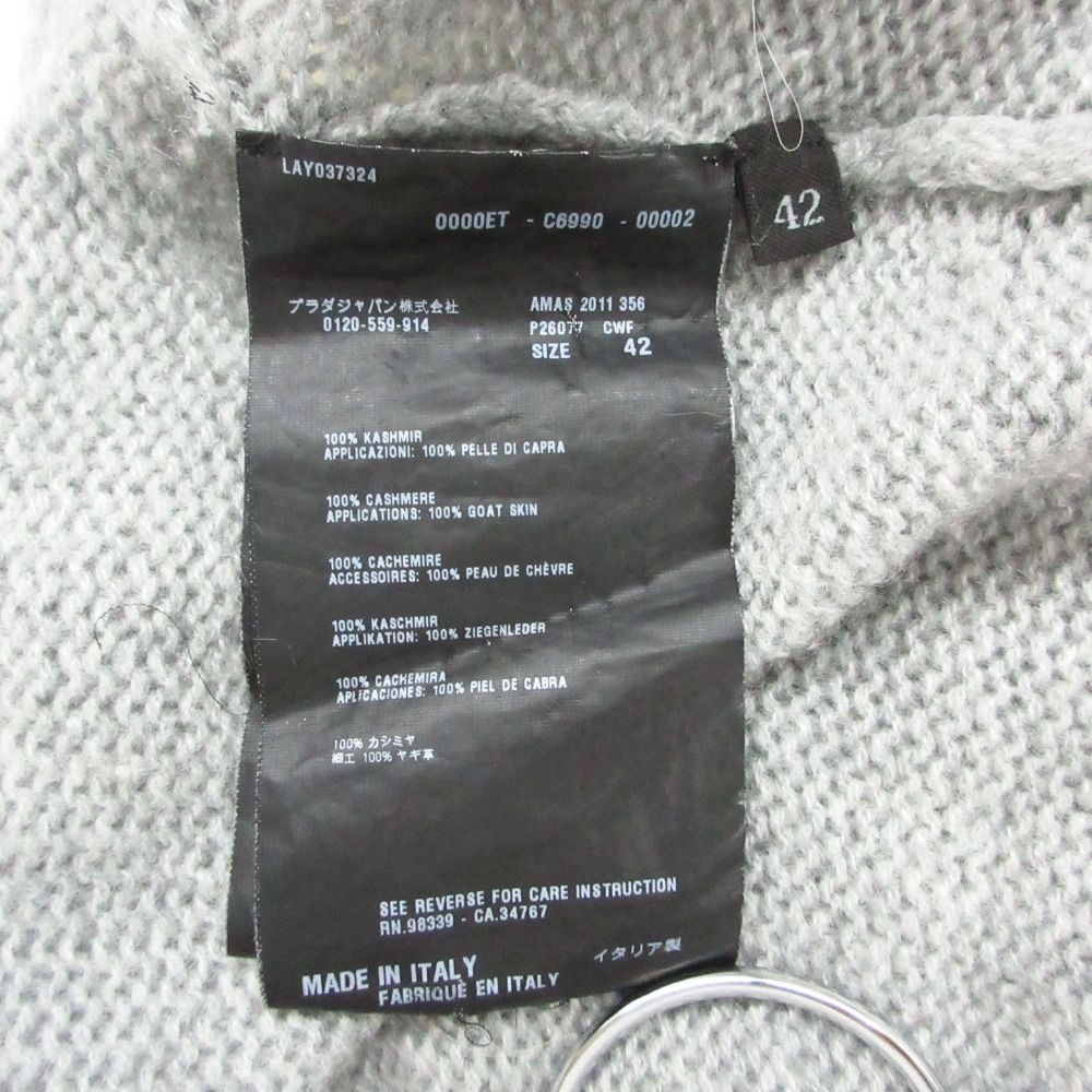 Prada Cashmere Turtleneck Knit Sweater Long Sleeve Elbow Patch Pullover — view 7