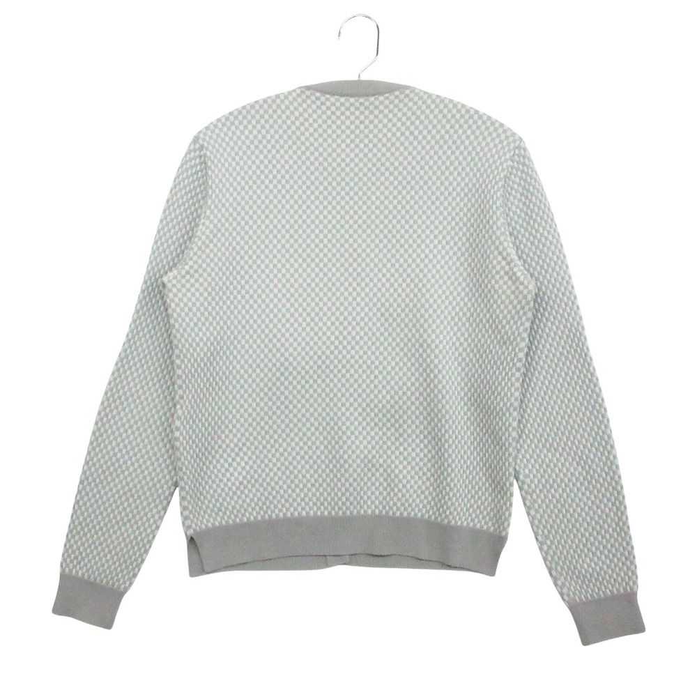 Fendi Knit Cardigan Jacket Long Sleeve Mink Decoration Checkered Pattern — view 2